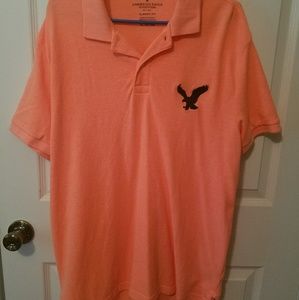 Coral Orange American Eagle Polo